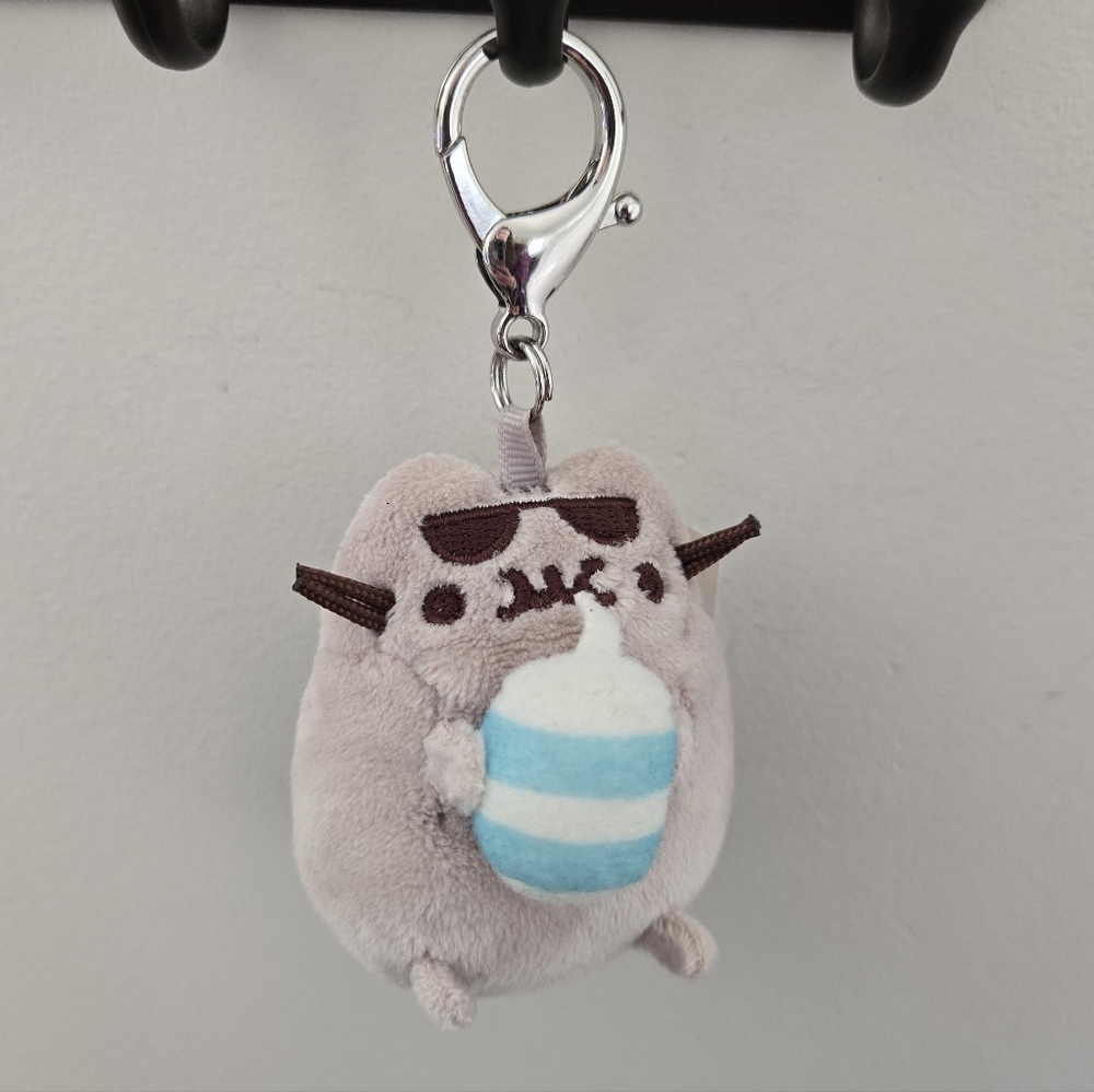 Pusheen GUND Mini Plush Series 10 Lazy Summer With Drink Keychain 2019